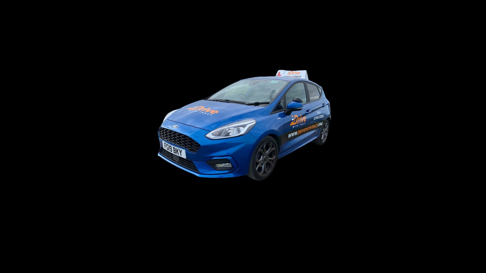 Drive With Tracy training car — alternative front angle